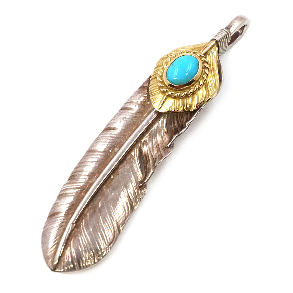 ゴローズ【 goro's 】上金金縄ターコイズ特大フェザー(左)