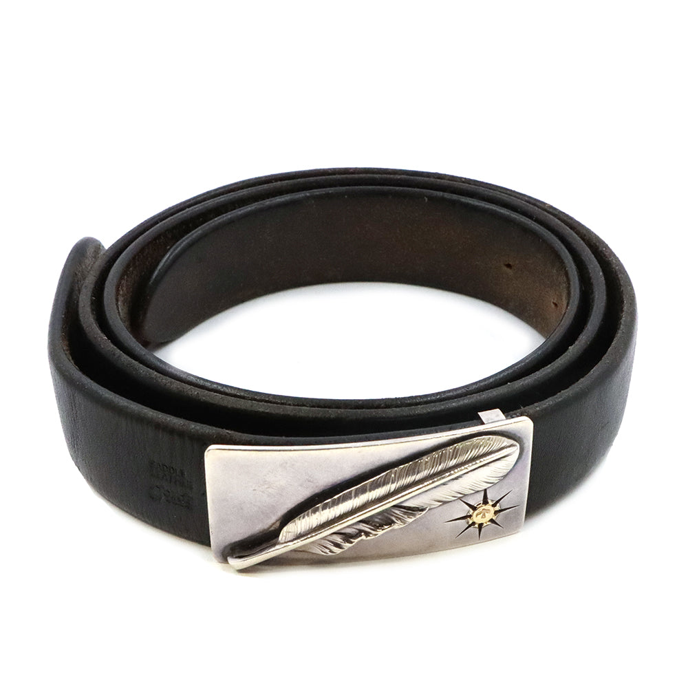 ゴローズ【 goro's 】プレーン特大フェザー付き角バックルベルト