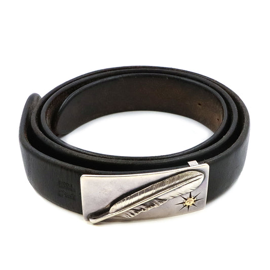 ゴローズ【 goro's 】プレーン特大フェザー付き角バックルベルト