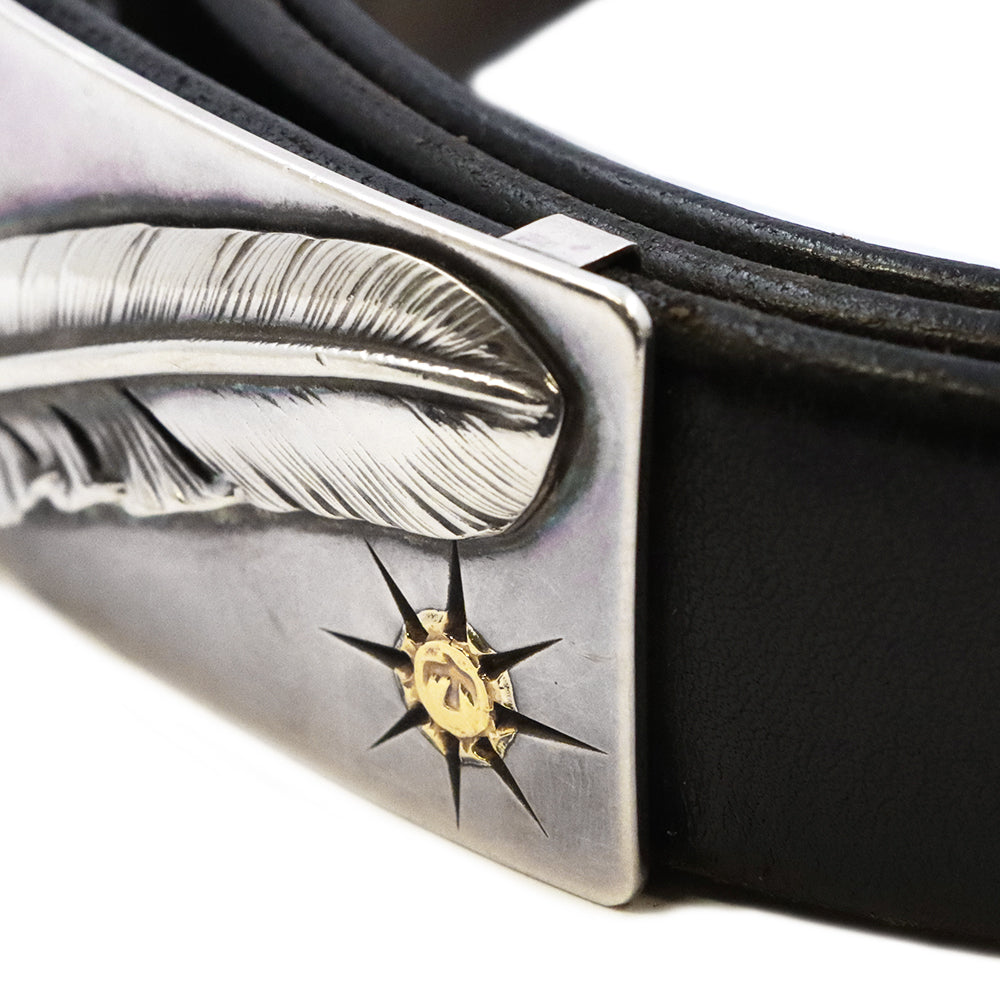 ゴローズ【 goro's 】プレーン特大フェザー付き角バックルベルト